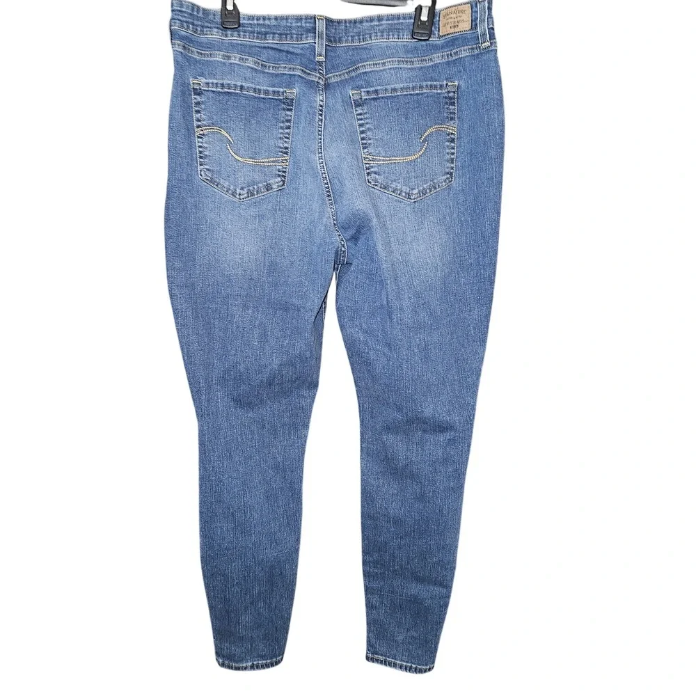 Signature Levi Strauss Gold Women's 18 Mid-Rise Skinny Jeans Whisker W 36 X L 28